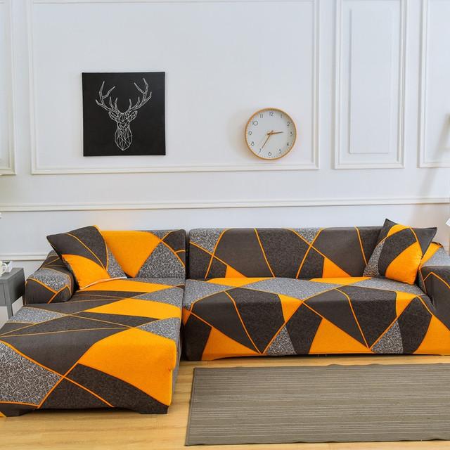 Elastic Sofa Covers for Living Room Stretch Slipcovers Sectional Couch Cover L Shape Corner Armchair Cover 1 /2 /3 /4 Seater 1pc