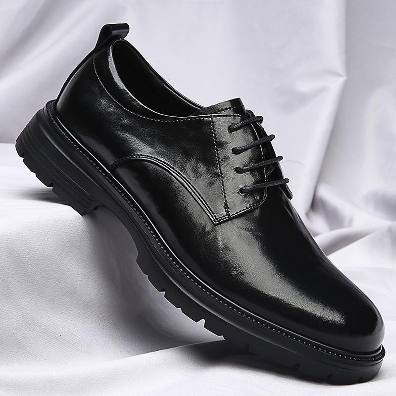 Роскошные мужские туфли-броги, оксфорды на шнуровке, кожаные, на толстой подошве, модные, офисные, деловые, дерби, британские, молодежные, свадебные туфли