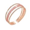 Rhinestone bracelet - open cuff, triple row, trendy & personalized wedding jewelry