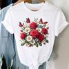 (Азиатский размер) Прекрасный растительный тренд 90-х годов, одежда, повседневная женская футболка с цветочным принтом, модная футболка с коротким рукавом, женские графические футболки