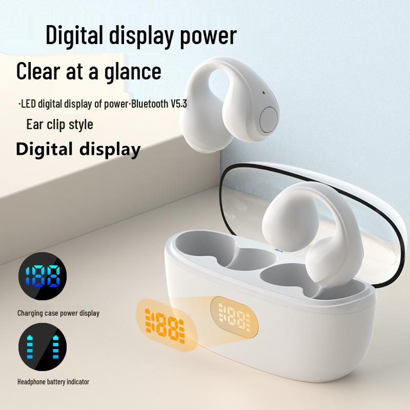 BH18 Низкое энергопотребление ИИ Двойной зажим для уха Bluetooth 5.3 Наушники с цифровым дисплеем
