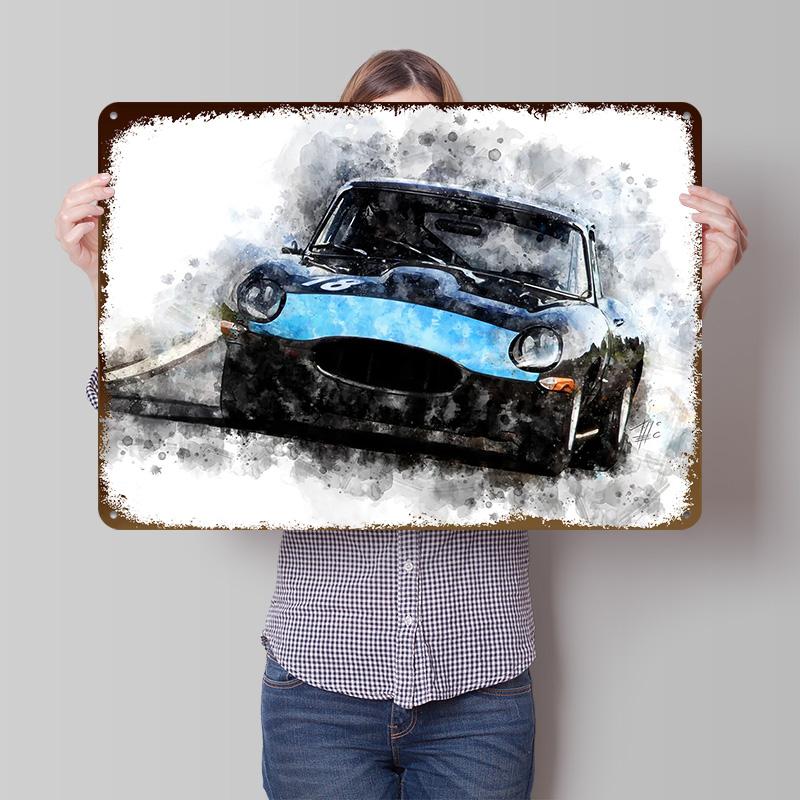 Ретро жестяной плакат в стиле E Type, настенное искусство на заказ, винтажные металлические знаки для фанатов, декор мужской берлоги, декор игрового стола, комната
