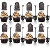 Набор из 48 топперов для торта «Кладбищенские надгробия», включая мини-лопатки-ложки, для декора Хэллоуина, дня рождения