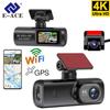 E-ACE Dash Cam UHD 4K for Car Camera Night Vision With GPS WiFi 24h Parking Loop Record 4K Front and 1080P Rear Dual Lens