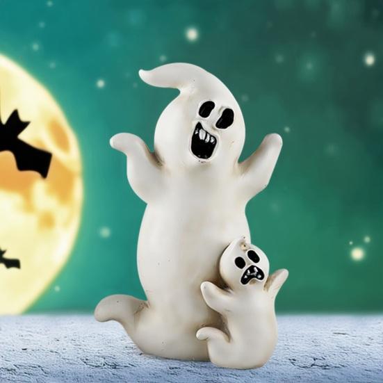 Halloween Ornaments Resin Black Cat Pumpkin Witch Ghost Miniature Figurines Indoor Outdoor Decorations for Home Patio Garden