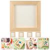 8-5pcs Unfinished Picture Frame Wood DIY Painting Frame Clay Wooden Blank Frames