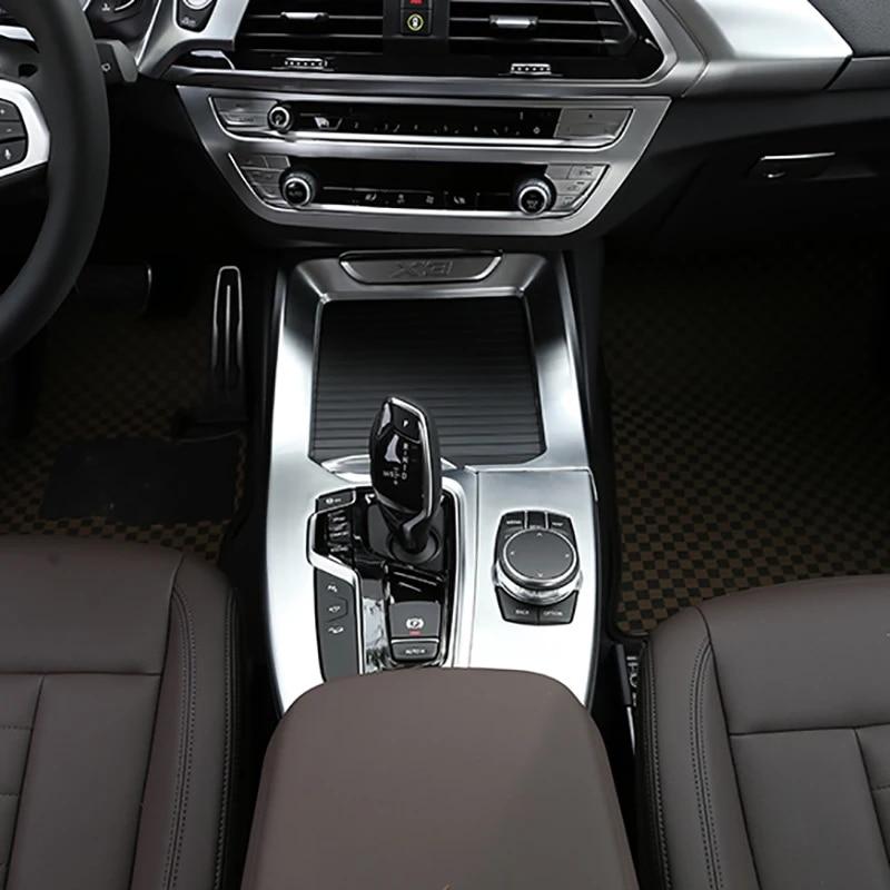 Углеродное волокно, авто интерьер, ручка переключения передач, крышка мультимедийной кнопки, панель, накладка, наклейка, автомобильные аксессуары для BMW X3 G01 X4 G02 2018