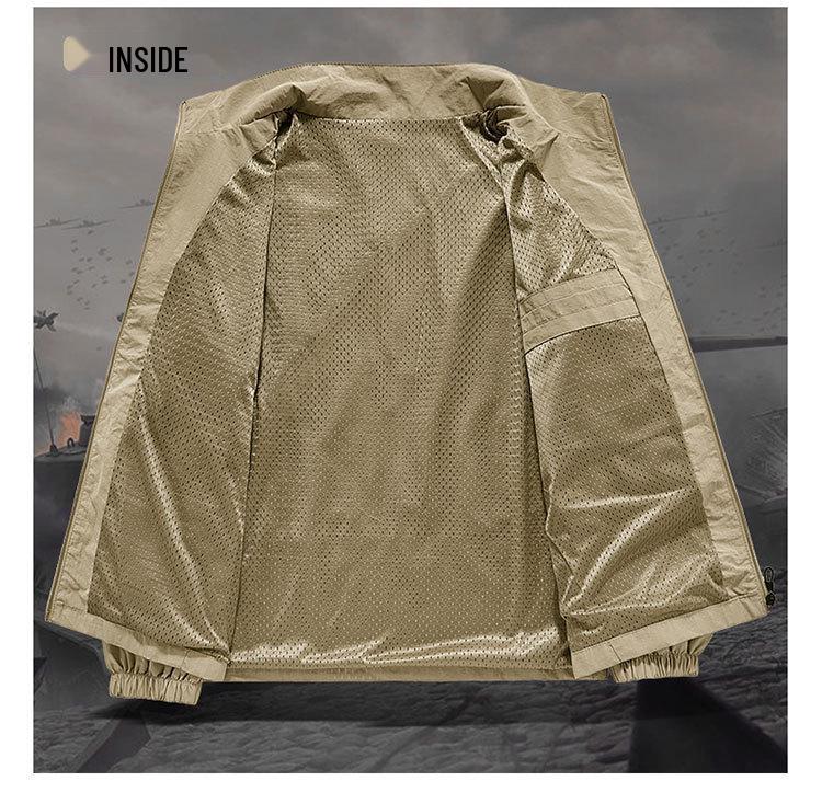 Бестселлер 2025: Мужская ветрозащитная водонепроницаемая куртка в американском стиле с воротником-стойкой для весны и осени - Универсальная повседневная спортивная верхняя одежда для улицы.