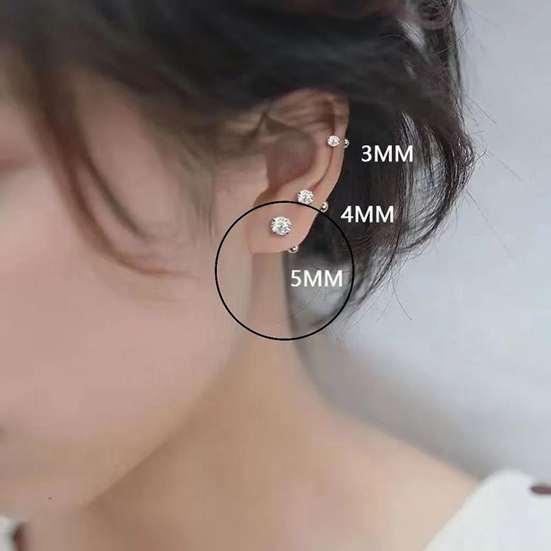 1 пара циркониевых серег для женщин, серьги-гвоздики с ушной костью и хрящом, спиральные серьги-гвоздики