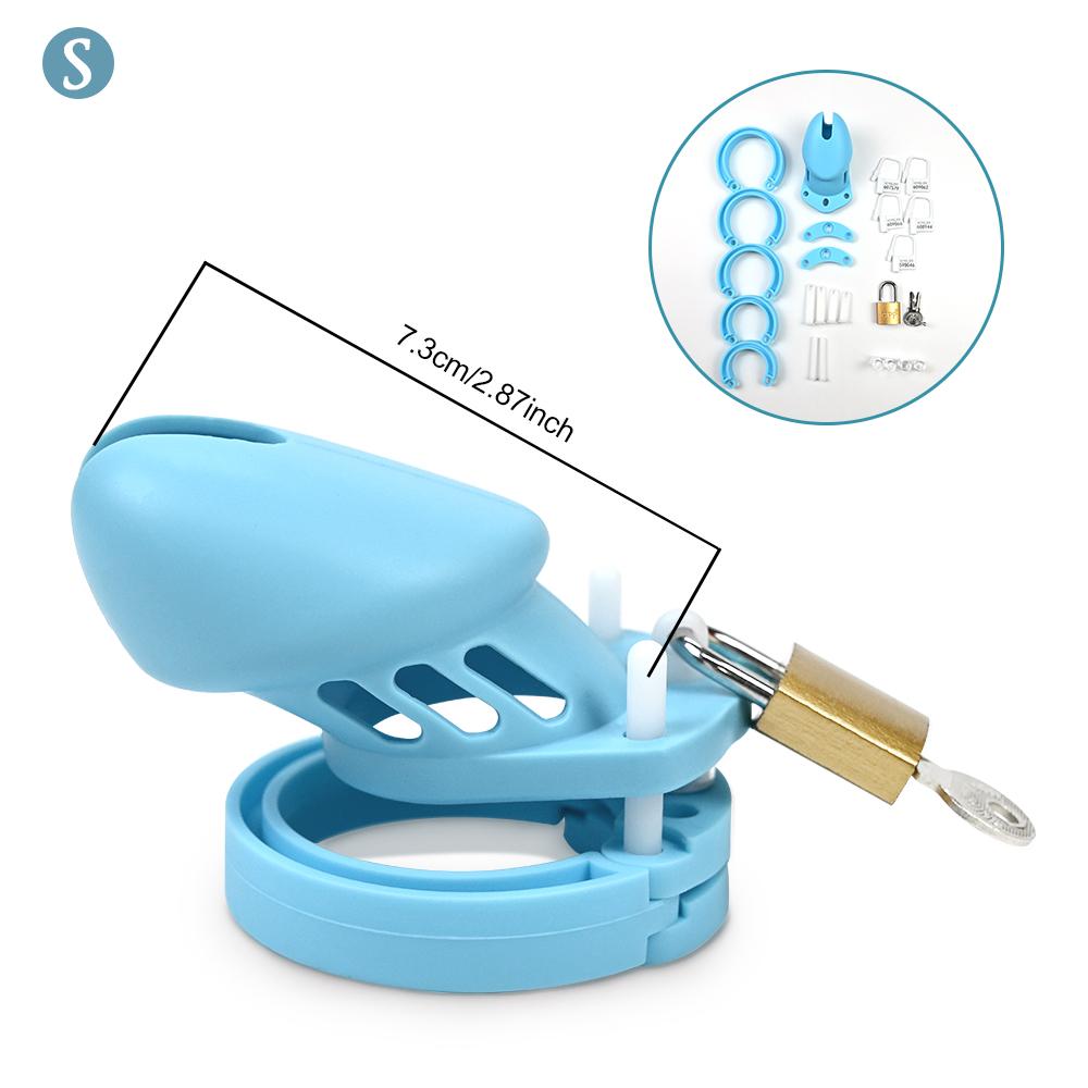 Silicone Chastity Cage Male Cock Lock With Penis Rings Sex Toys For Sissy Men Femboy Stretcher BDSM Gay Erotic Urethral Device