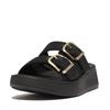 Sandals BUCKLE SHIMMERLUX FLATFORM SLIDES Platino Cm [Fit Flop] F-MODE TWO-BAR Women's 25.0