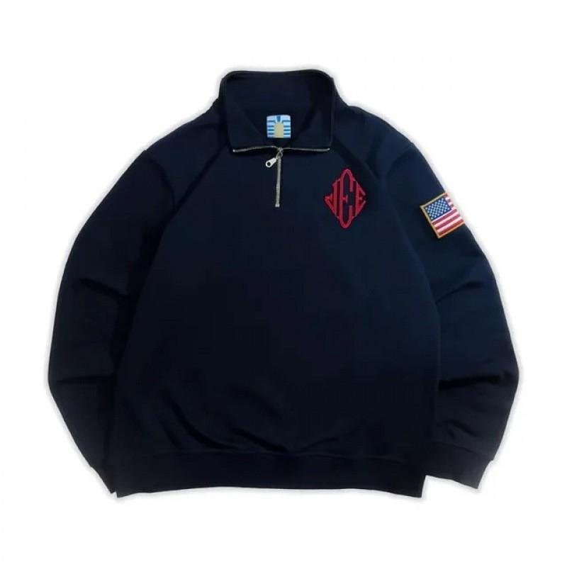 226 Womens Polo Neck Hoodie Graphic Print Loose Casual Streetwear Long Sleeve Sweatshirt