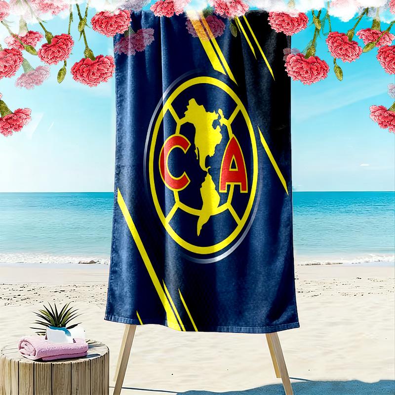 Пляжное полотенце с принтом Club America, Большое, Мягкое, Быстросохнущее, для Пляжа, Кемпинга, Плавания