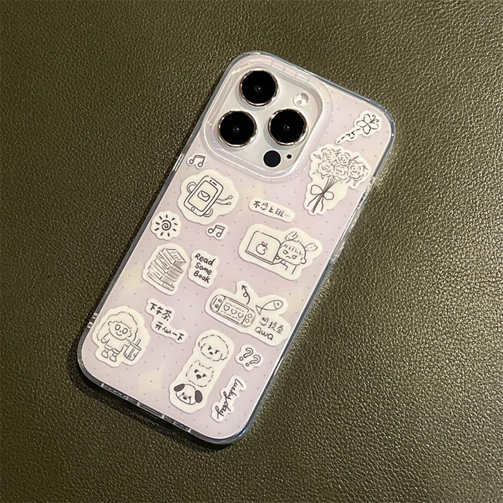 Роскошный мультяшный чехол для телефона iPhone 11 Funda iPhone 13 15 14 16 Pro Max 12 13promax 14promax Жесткий пластиковый противоударный чехол IMD