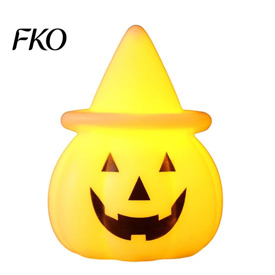 Halloween Party Decorations Pumpkin Night Light, LED Light-up Witch Hat Pumpkin, Spooky Decor Cartoon Table Lamp for Holiday Decoration