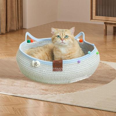 Корзина-кровать для кошки, Уютный коврик-когтеточка, Износостойкая Портативная Универсальная Спальная с А