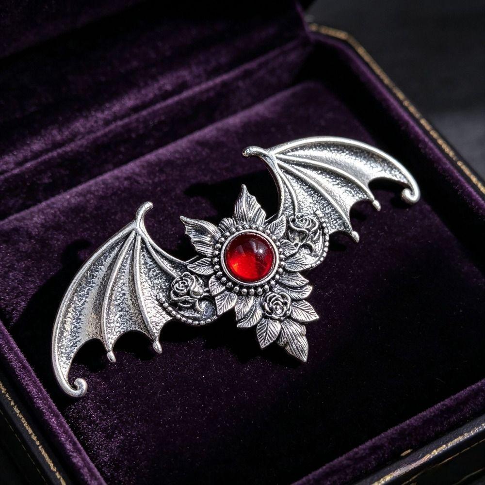 Viking Vintage Silvery Bat Hair Clip with Strong Grip Halloween Cosplay Hair Clip  Hair Styling
