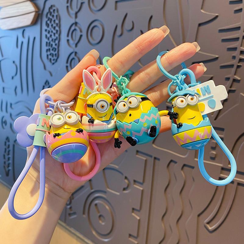 Adorable Cartoon Minion Keychain Silicone Key Ring Cute Gift For Women And Kids