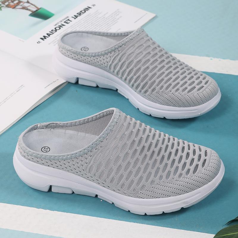 Сетчатые женские туфли на плоской подошве Кроссовки на платформе Ортопедические туфли на плоской подошве Сандалии с подушечками Тапочки для ходьбы Женские шлепанцы Zapatos