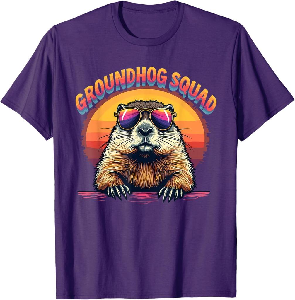 Happy Groundhog Day 2025 Funny Groundhog Squad Unisex T-Shirt