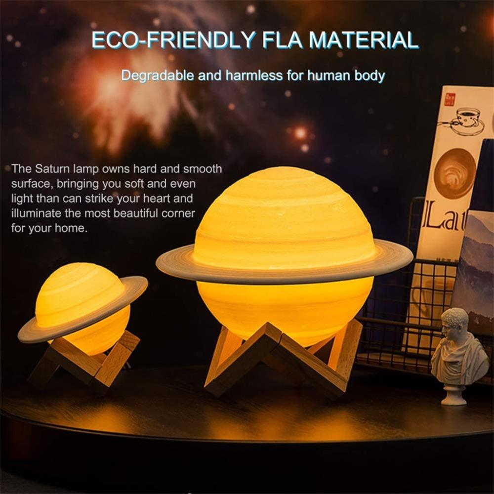 13/16/22 см 3D печать Saturn ночник 16 цветов пульт дистанционного управления сенсорный ночники украшение спальни лунный свет детские подарки