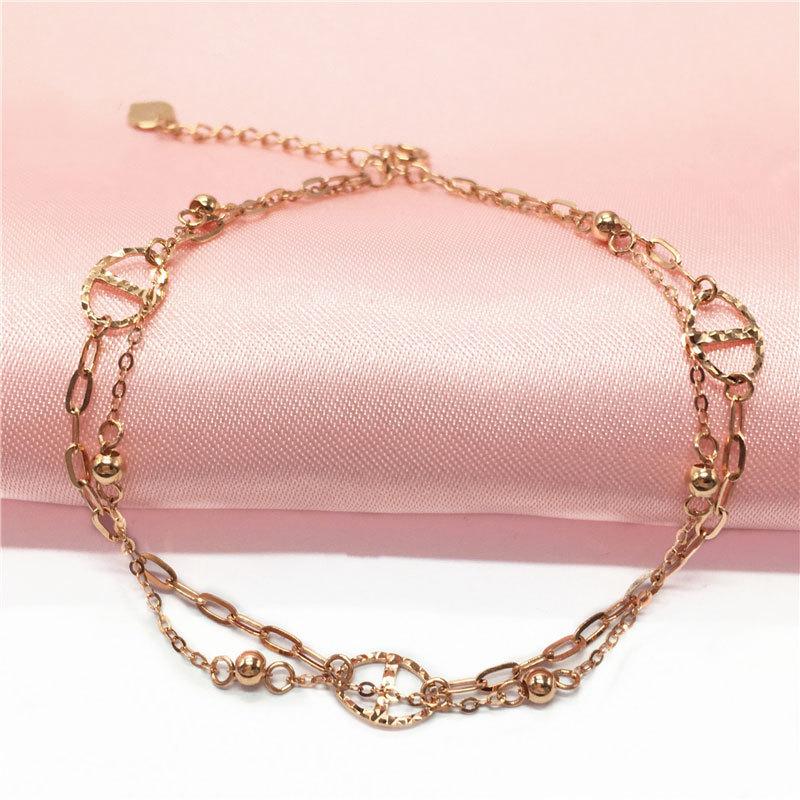 Модный женский браслет с японским символом, двухслойный, из розового золота и фиолетового золота, персонализированный