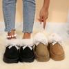 Хрустальный бантик Искусственный мех Зимние теплые женские ботинки на платформе до щиколотки с толстой подошвой и хлопковой подкладкой, не скользкие
