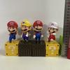 4 шт./комплект Фигурки Super Mario Bros Марио Варио ПВХ Куклы-фигурки с блоками-вопросами Для детей Фанатов Подарок