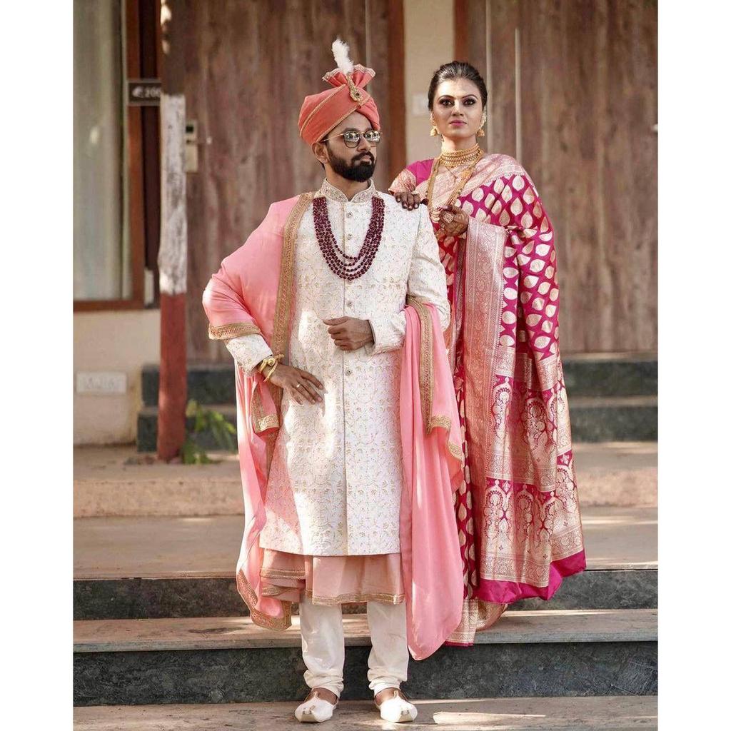 Представляем очаровательные, но дышащие органические сари Banarasi для интимных и больших индийских свадеб,