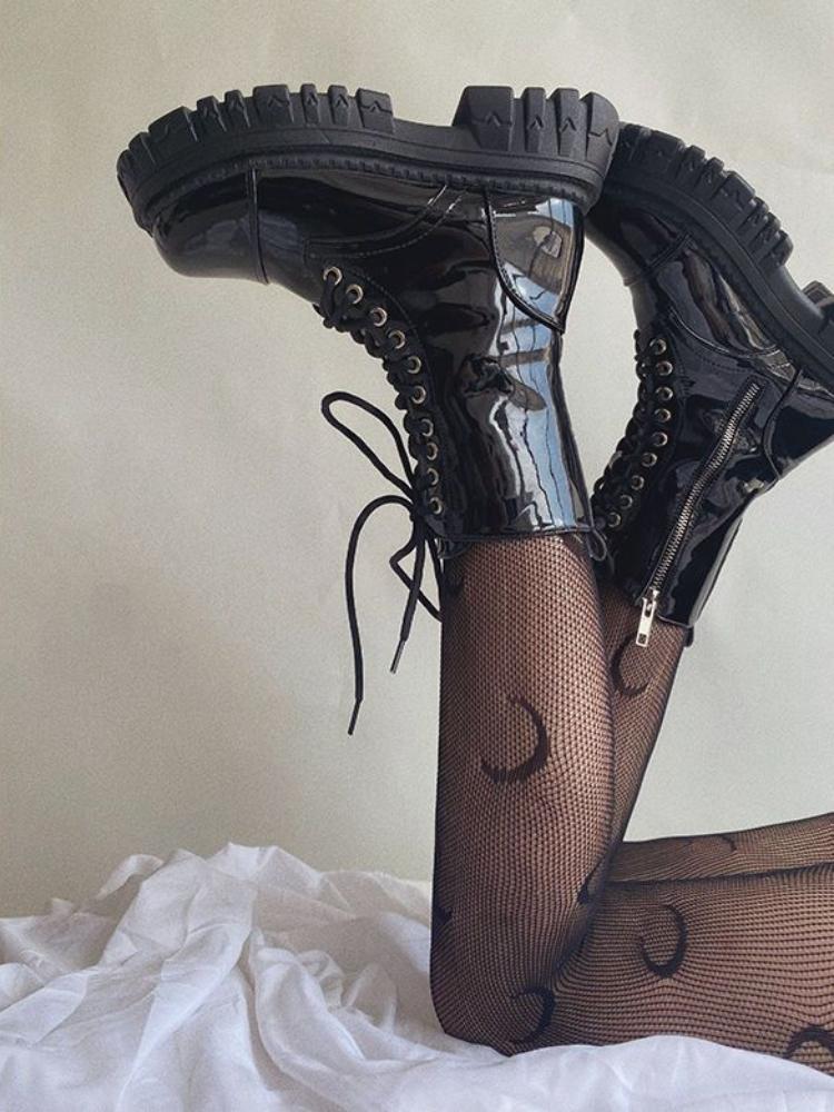 Короткие женские ботинки Combat Boots в стиле панк, водонепроницаемые женские ботинки на шнурках, байкерские ботинки New Rock In Y2k