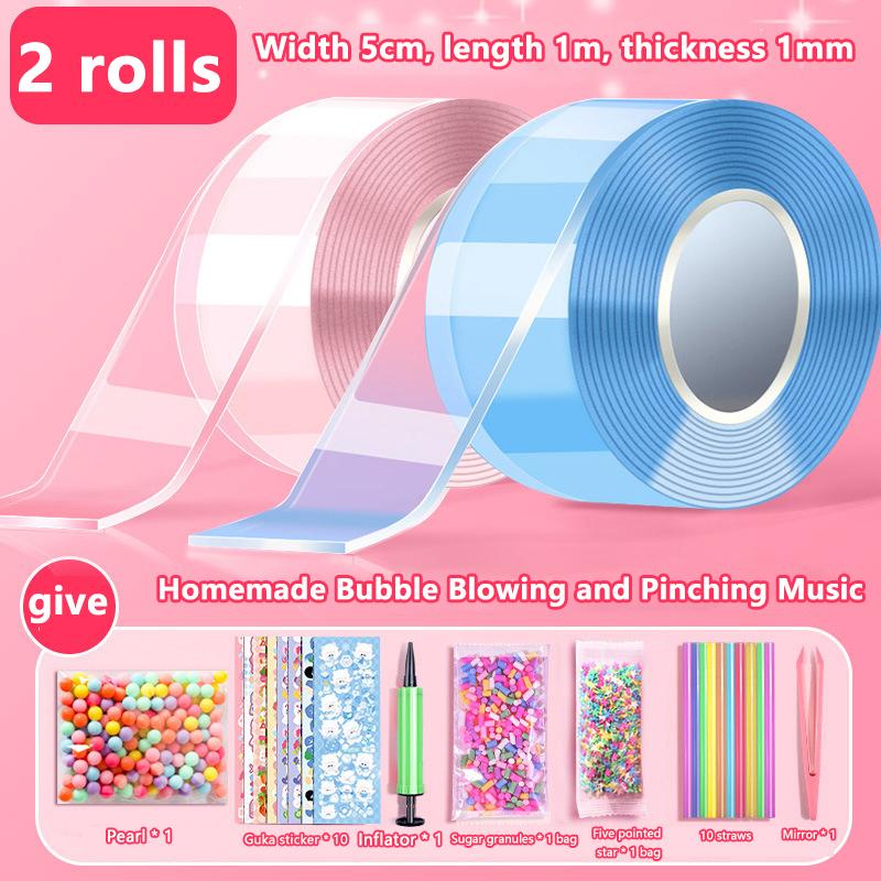 1 набор детских подарков Pet Nano Glue Diy Blow Bubble Nano Glue Двусторонняя лента Sticky Ball Tape Crafts Toys