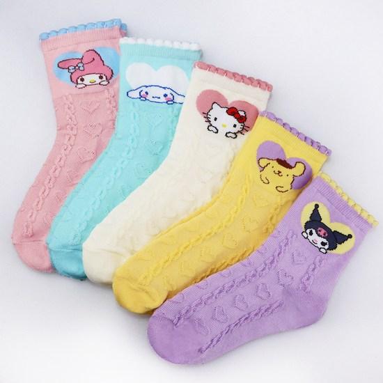 Детские носки Sanrio Characters Medium SAN-09 из 5 предметов, комплект с популярным персонажем в Корее