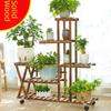 Multi-Layer Solid Wood Flower Stand for Balcony & Living Room