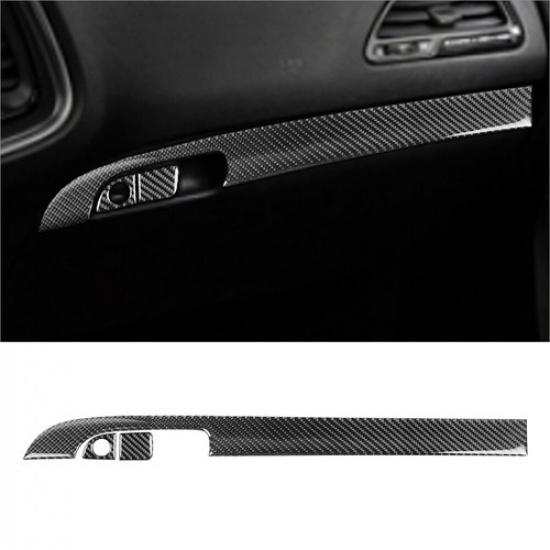 3Pcs Carbon Fiber Interior Passenger Dashboard Cover Trim For Dodge Charger