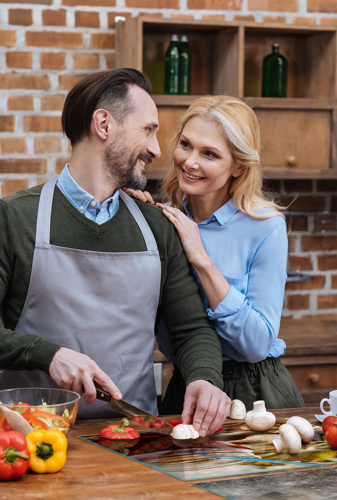 SZKLANA PŁYTA OCHRONNA NA KUCHENKĘ 85x52 JEDZENIE