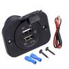 Dual USB Charger Socket Panel Waterproof 3.1A 4.2A Power Outlet Adapter with LED Light 12-24V for Car Boat Marine Mobile
