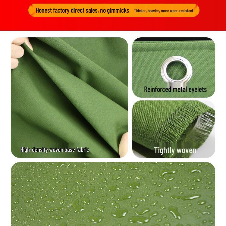 Утолщенный водонепроницаемый брезент: Прочный, солнце- и дождестойкий чехол для транспортных средств и товаров