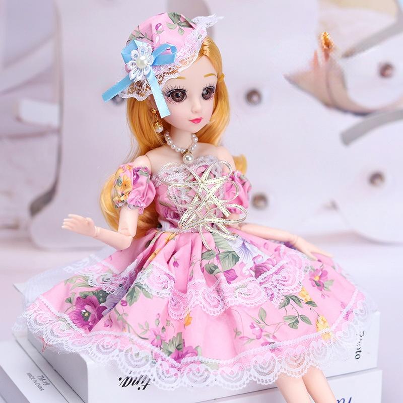 Мини-подвижная 20-шарнирная кукла, 36 см, игрушка для девочек, 3D большие глаза, BJD принцесса, полная одежда, коллекция платьев, детская кукла в подарок