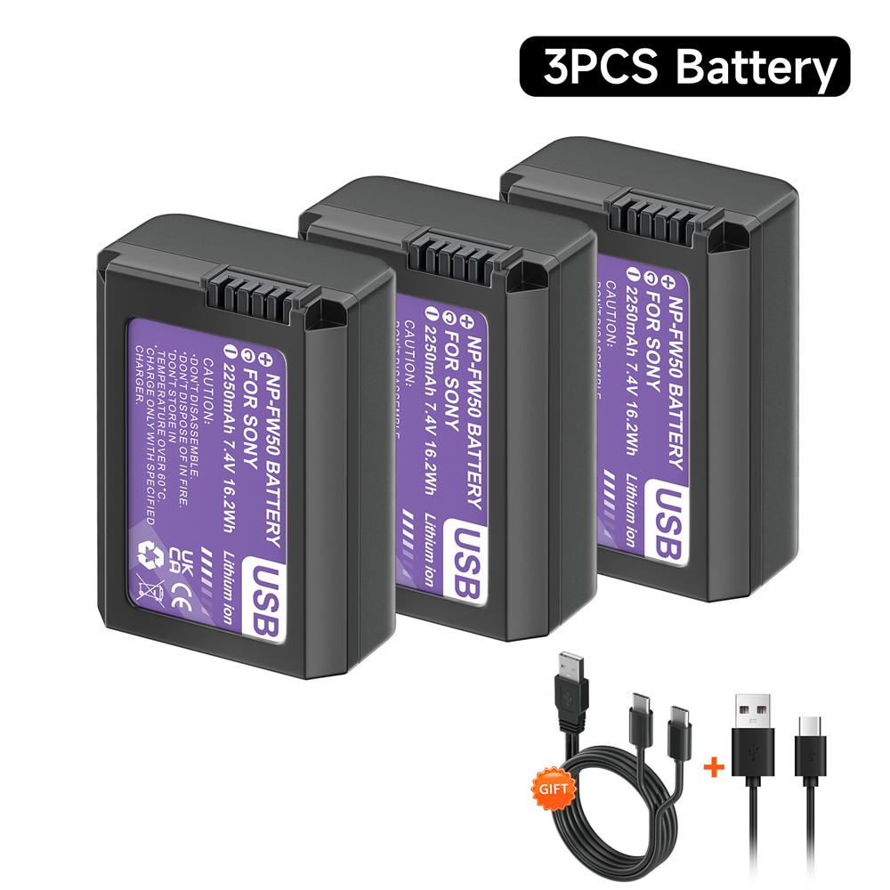 PALO 7,4 В 2250 мАч USB NP-FW50 NP FW50 NPFW50 Аккумулятор для Sony Alpha a 6500a 6300 a6000 a5000 a3000 NEX-3 a7R a7S NEX-7