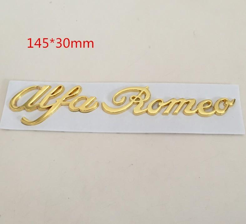 1pcs 3D Metal forAlfa Romeo Car letter Side Fender Emblem Rear Tail Trunk Badge Sticker Decal Styling auto accessories