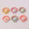 3D Pearl Shell Resin Embellishments Flatbacks 100 Pieces Shine Shell Resin Charms for DIY Handicraft, Phone Case,Scrapbooking