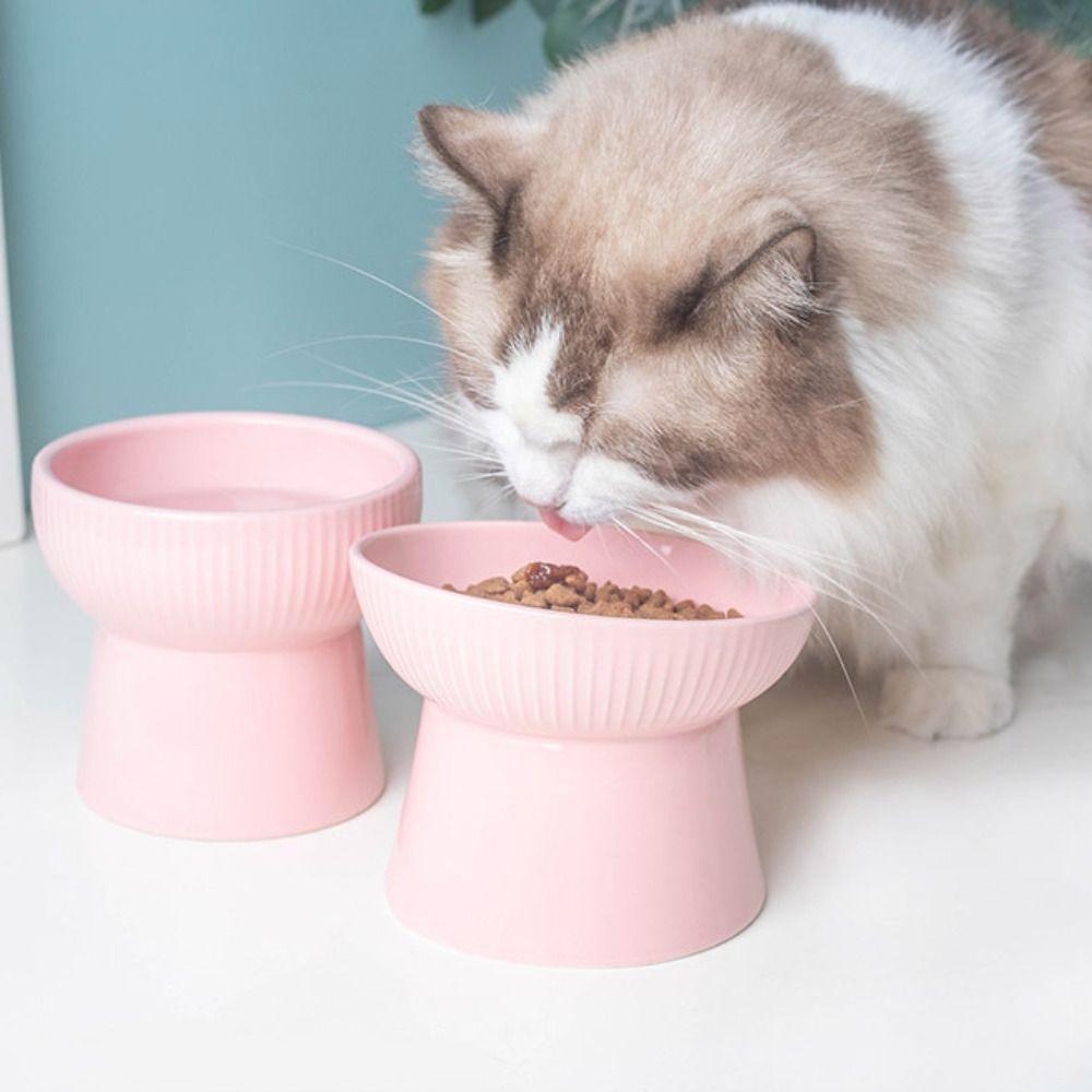 Творческая миска для домашних животных с высокой ножкой, керамическая поилка для домашних животных, кормушка для собак, защита шеи