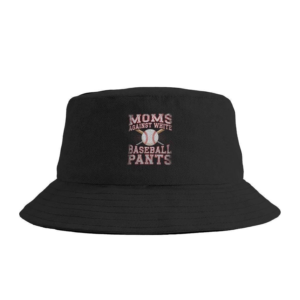 Unisex Moms Against White Baseball Pants Baseball Mom Mothers Day Bucket Hat Foldable FisherUnisex Hats Spring Casual Vacation Cap