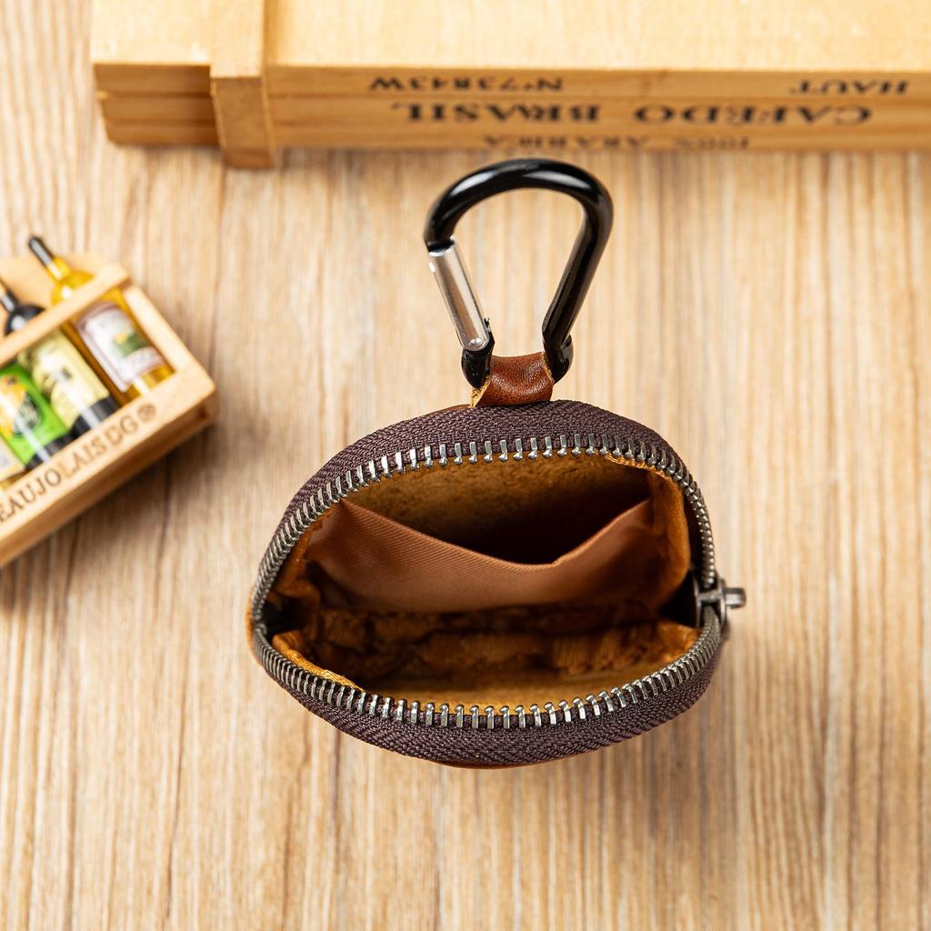 Винтажный кошелек для монет из натуральной кожи: Многофункциональный мини-кошелек на молнии из коровьей кожи высшего слоя