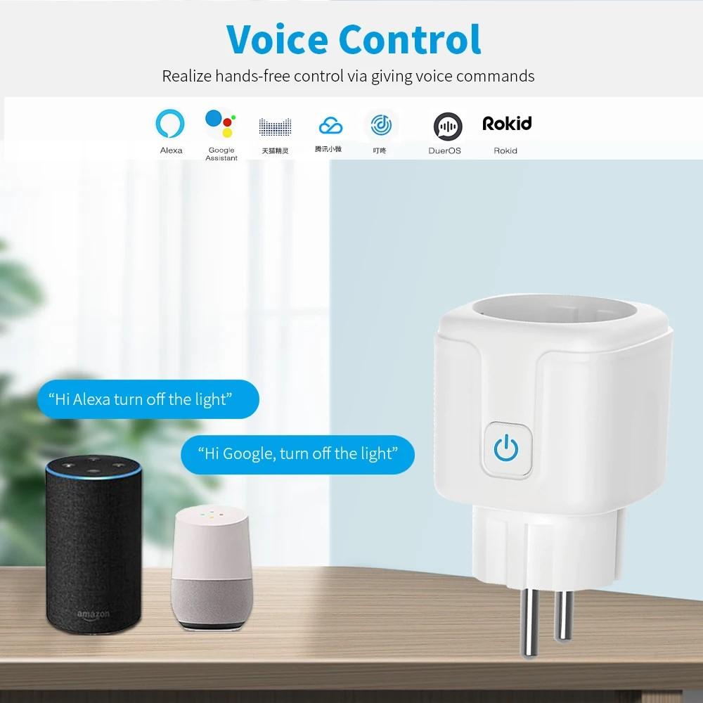 Умная розетка EU16A/20A Wi-Fi Умная розетка с мониторингом питания Приложение Smart Life Поддержка дистанционного управления Google Assistant Alexa