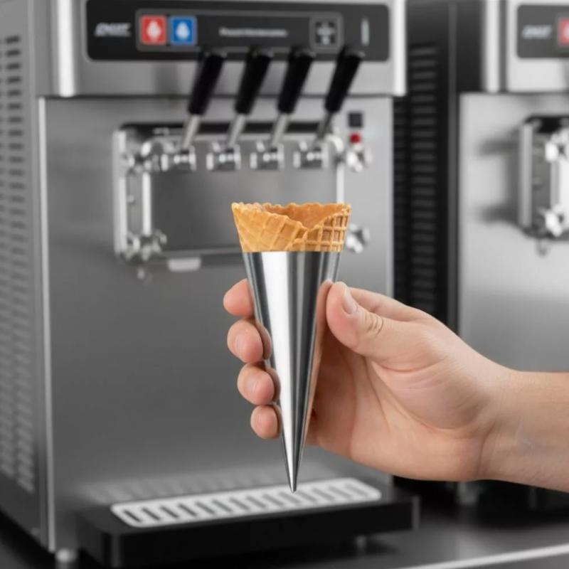 100Pcs Aluminum Foil Paper Disposable Ice Cream Holder Solid Color Anti-Soiling Ice Cream Cone Sleeve Hand-Held Thickened