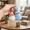 2pcs Cute Glasses Kitty Pendant Cartoon Magnetic Dog Keychain Fashion Plush Doll Keychain  Friend