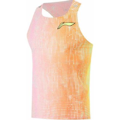 Li Ning Running Series Competition Logo Безрукавный дышащий удобный жилет для мужчин, топы стандартного белого цвета AAYU009-3