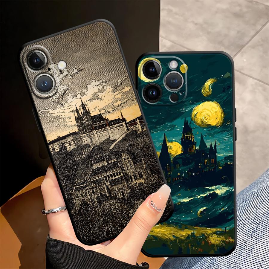 Cartoon Castle Art Funda Phone Cover Case for Apple iPhone 17 Pro Max 12 15 Pro 7 8 16 14 11 13 Air XR XS MAX