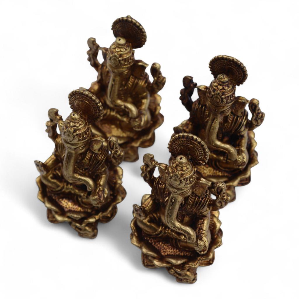 Antique Brass Ganesha Mini Statue 49mm 52g